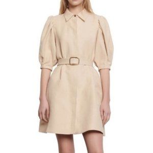Sandro Luno Puff Sleeve belted Shirtdress